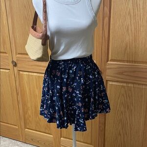 miami Navy Floral Skirt